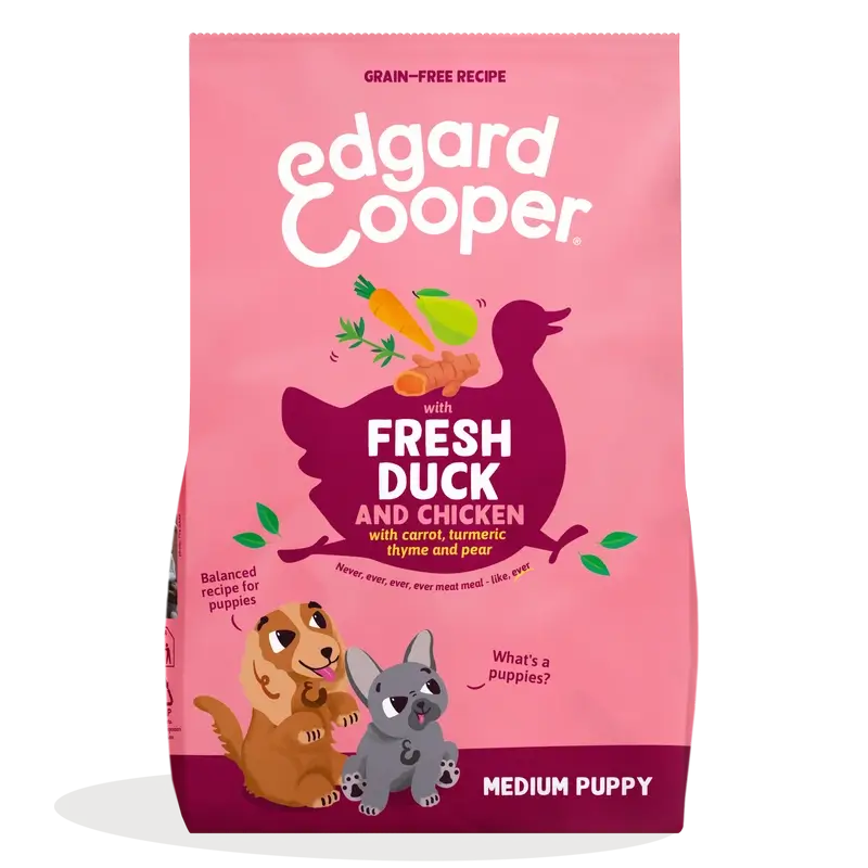 Edgard & Cooper Cibo per cuccioli medi con anatra fresca e pollo , 7 kg
