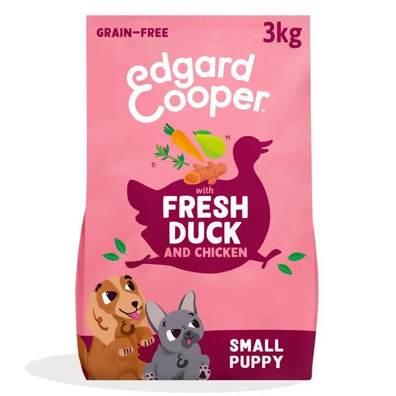 Edgard & Cooper Alimento per cuccioli in miniatura con anatra fresca e pollo , 3 kg