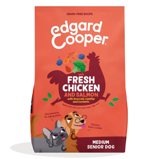 Edgard & Cooper Medium Senior Cibo per cani con pollo fresco e salmone , 7 kg