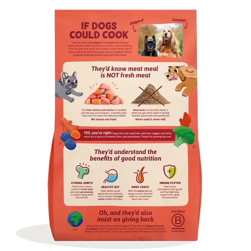 Edgard & Cooper Medium Senior Cibo per cani con pollo fresco e salmone , 7 kg
