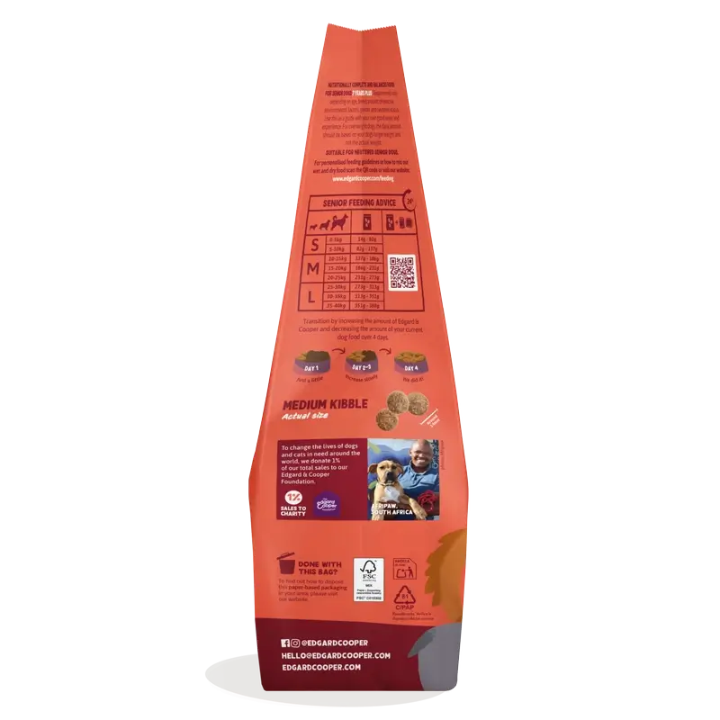Edgard & Cooper Medium Senior Cibo per cani con pollo fresco e salmone , 7 kg