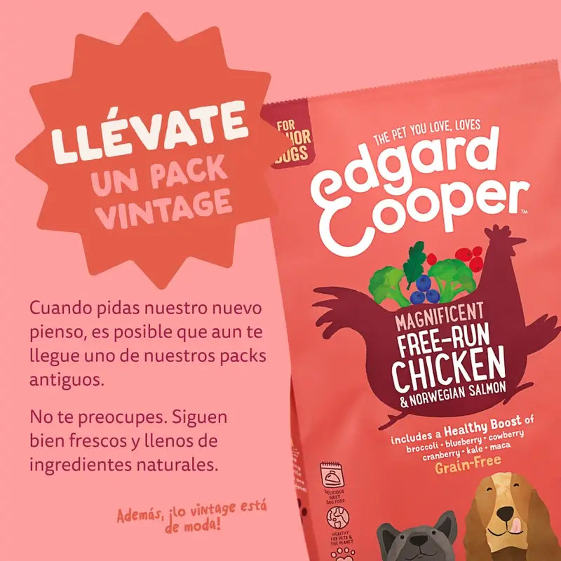 Edgard & Cooper Medium Senior Cibo per cani con pollo fresco e salmone , 7 kg
