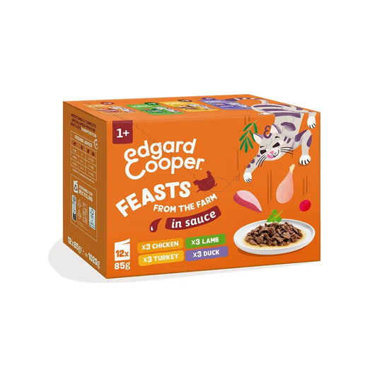 Edgard & Cooper Festines De La Granja in salsa per cani adulti - Confezione multipla, 12x85 g