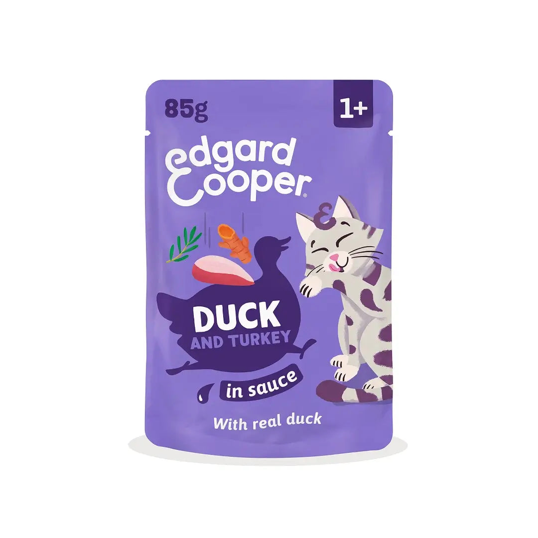 Edgard & Cooper Anatra e Tacchino in Salsa per cani adulti, 12x85 g