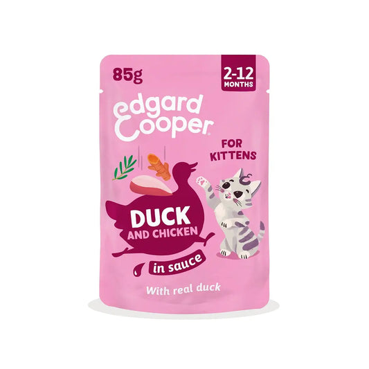 Edgard & Cooper Anatra e pollo in salsa per gattini, 12x85 g