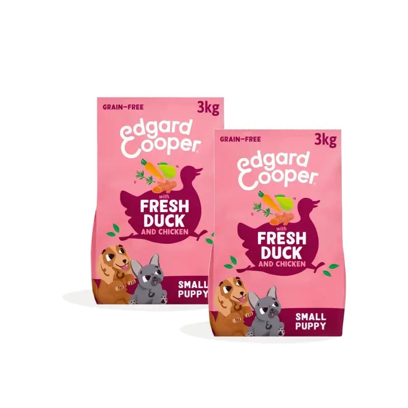 Edgard & Cooper Cibo per cuccioli Mini Anatra e Pollo, confezione da 2 x 3 kg