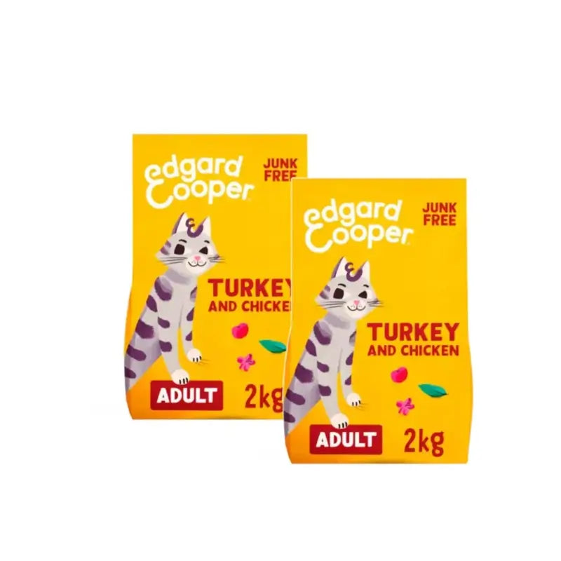 Edgard & Cooper Cibo per gatti adulti al tacchino e pollo, confezione da 2 x 2 kg