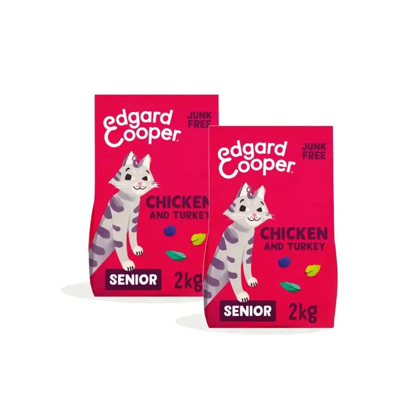 Edgard & Cooper Cibo per gatti Senior al pollo, confezione da 2 x 2 kg