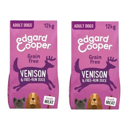 Edgard & Cooper Cibo per cani 12Kg Carne di cervo, Confezione da 2