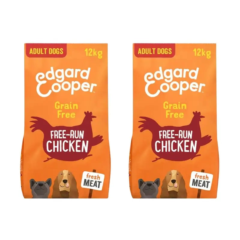 Edgard & Cooper Cibo per cani 12 kg Pollo da allevamento, Confezione da 2