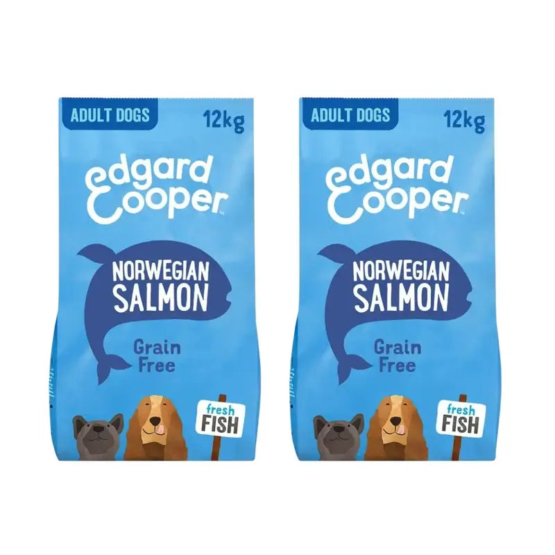 Edgard & Cooper Cibo per cani 12Kg Salmone norvegese, Confezione da 2