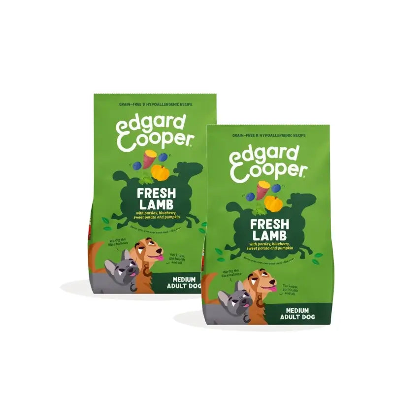 Edgard & Cooper Cibo per cani adulti di taglia media al agnello, confezione da 2 x 2,5 kg