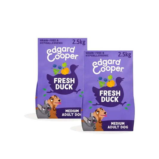 Edgard & Cooper Cibo per cani adulti di taglia media al gusto di anatra, confezione da 2 x 2,5 kg