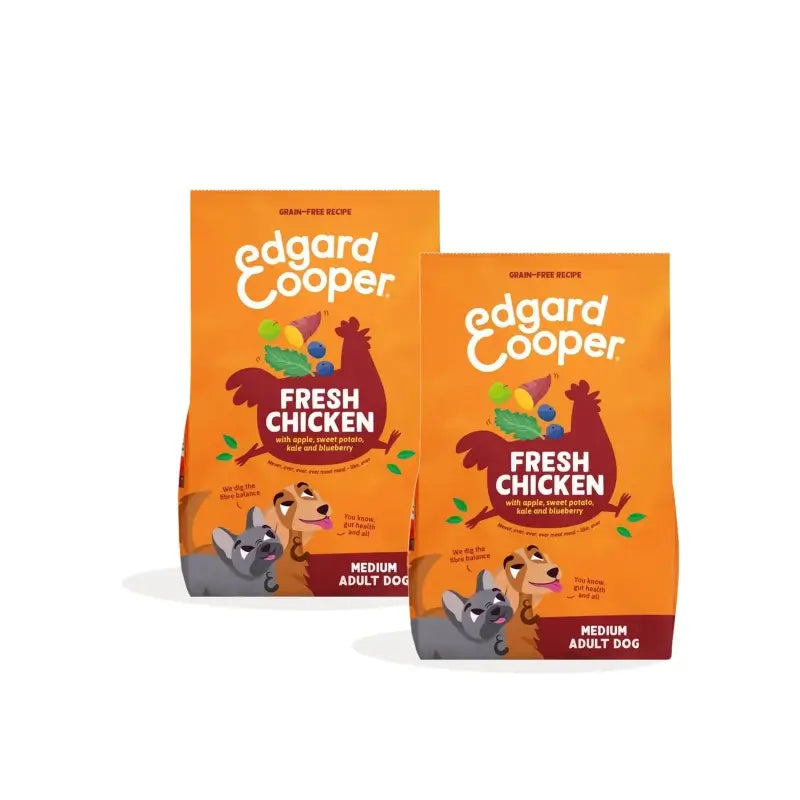 Edgard & Cooper Cibo per cani adulti di taglia media al gusto di pollo, confezione da 2 x 2,5 kg