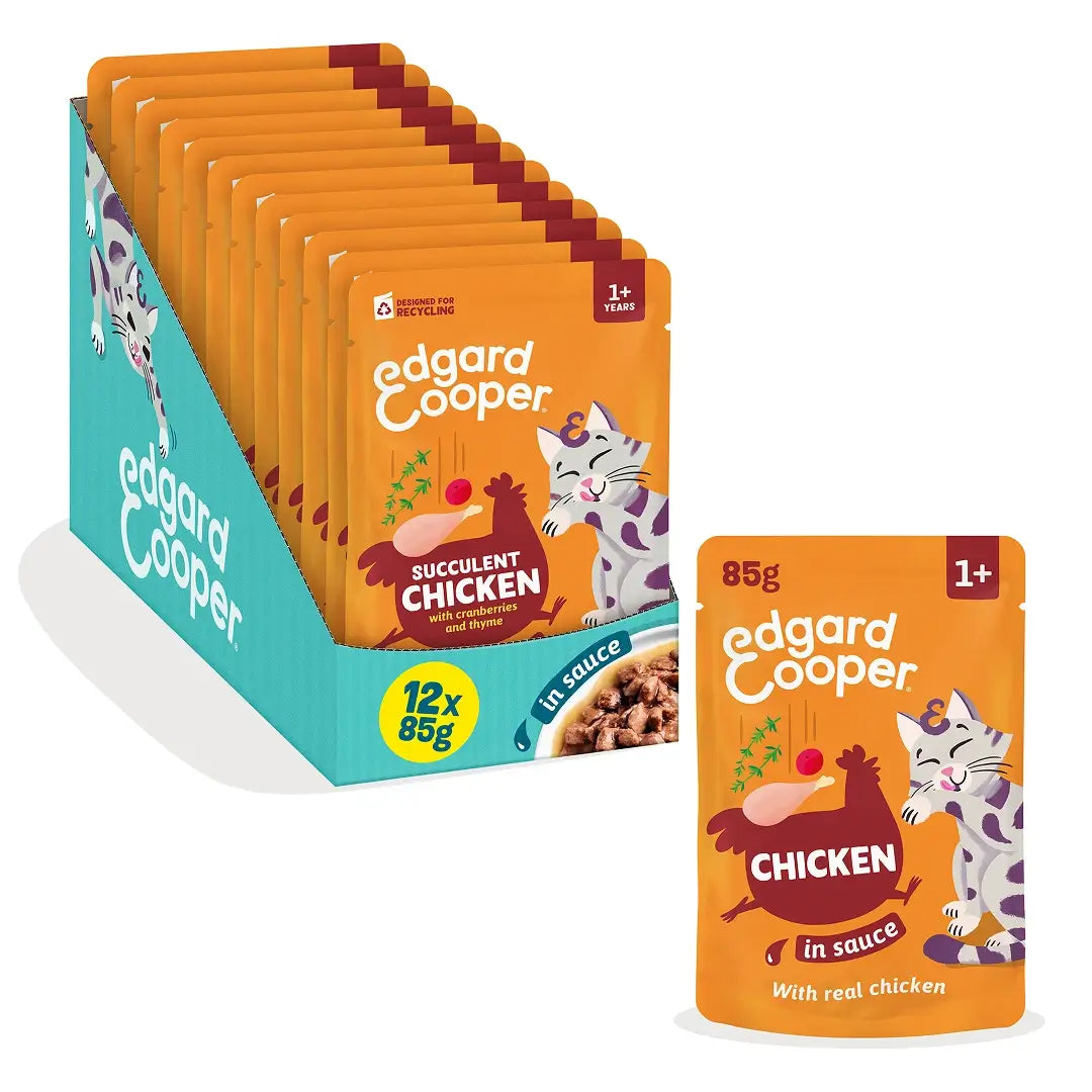 Edgard & Cooper Pollo in salsa per cani adulti, 12x85 g