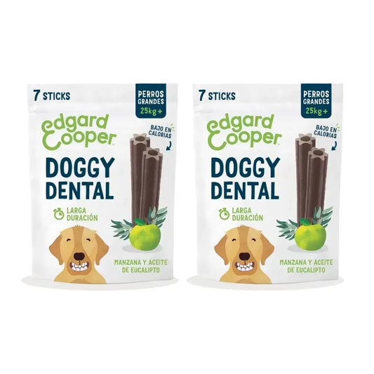 Edgard & Cooper Snack dentale per cani adulti 8X255G Grande Mela ed Eucalipto, Confezione da 2