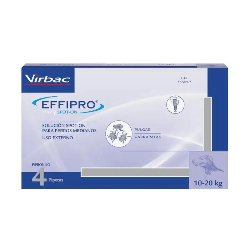 Effipro 134 Mg Spot-On Cani medi 10-20kg, 4 Pipette