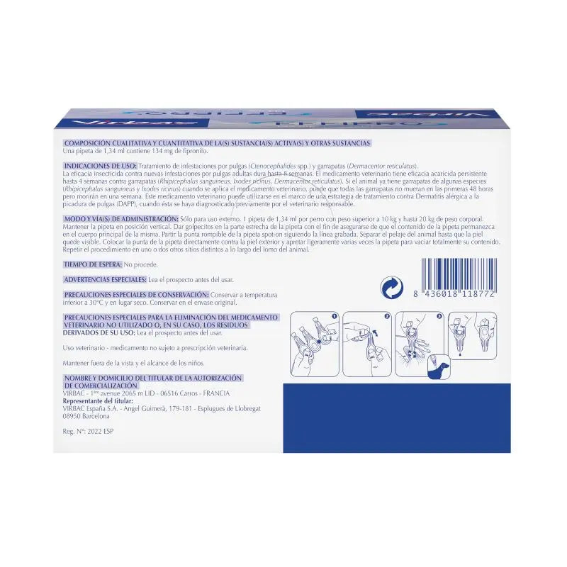 Effipro 134 Mg Spot-On Cani medi 10-20 kg, 24 pipette