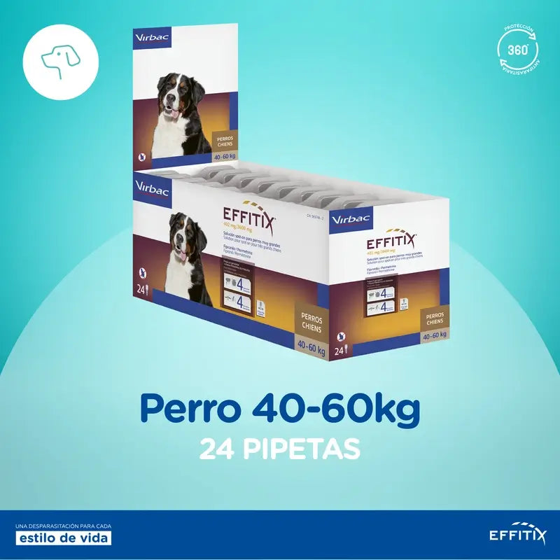 Effitix XL Antiparassitario Cani Molto Grandi +40 Kg, 24 Pipette