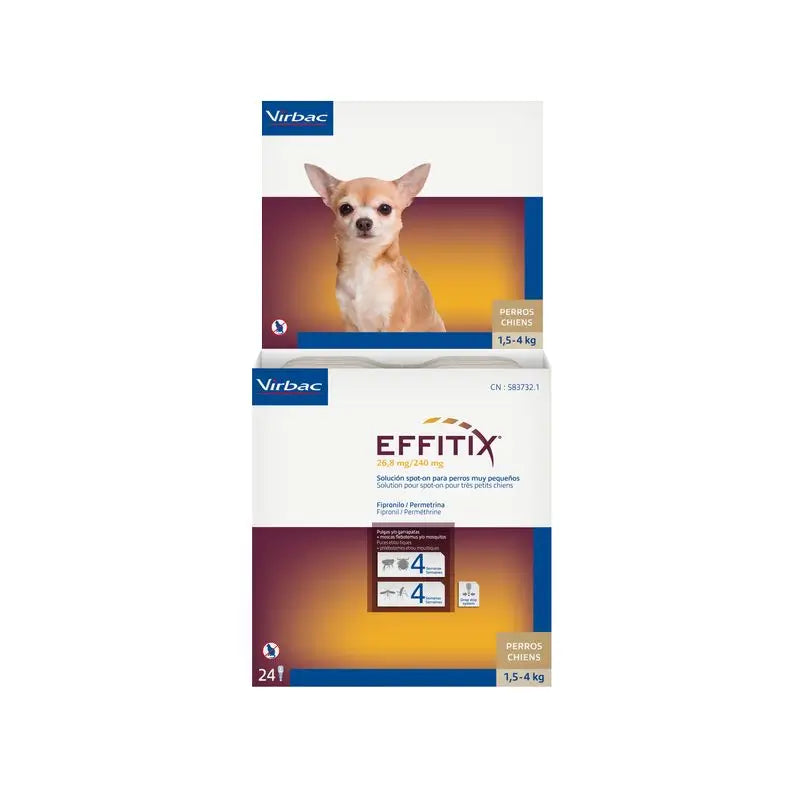 Effitix Xs Antiparassitario Cani Molto Piccoli 1,5-4 Kg, 24 Pipette
