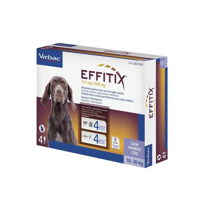 Effitix M Antiparassitario Cani medi 10-20 Kg, 4 pipette