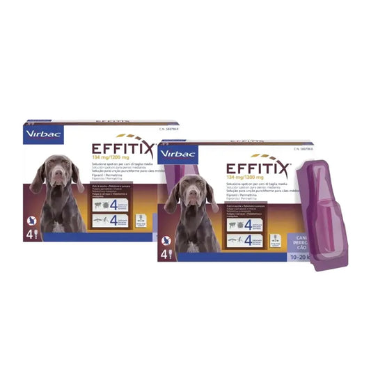 Effitix M Antiparassitari per cani di taglia media 10-20 kg, confezione da 2