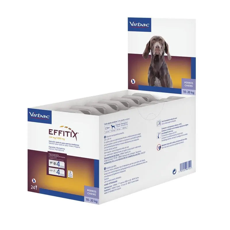 Effitix M Antiparassitario Cani medi 10-20 Kg, 24 Pipette