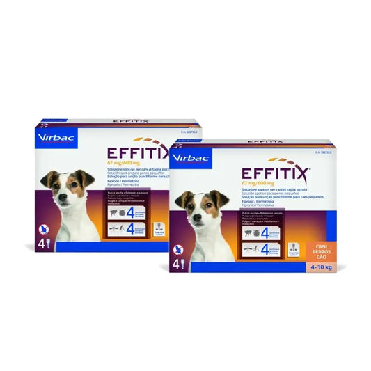 Effitix S Antiparassitari per cani di piccola taglia 4-10 kg, confezione da 2