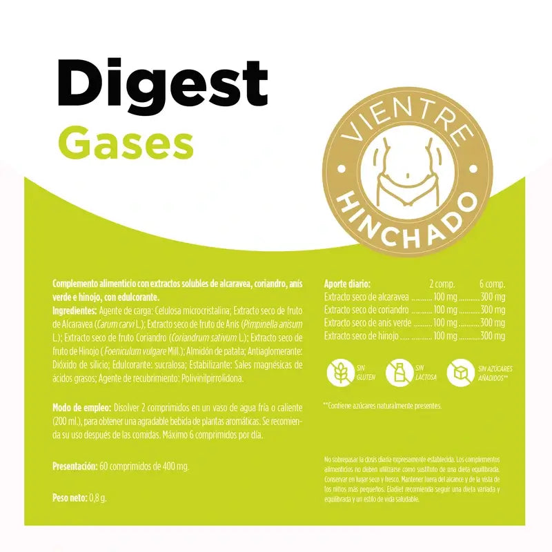 Eladiet Digest Gases (Aero), 60 compresse