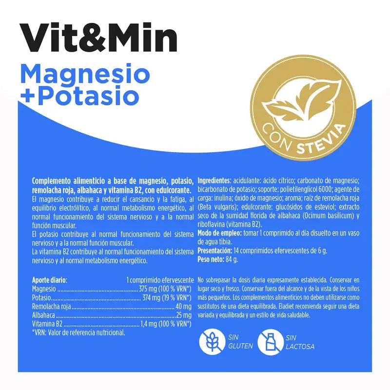Eladiet Vit&Min Magnesio + Potassio, 14 compresse