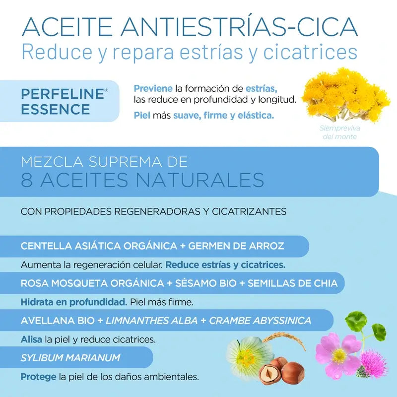Elifexir Cica Olio Intensivo Anti-Smagliature Riduttore di Cicatrici, 100 ml