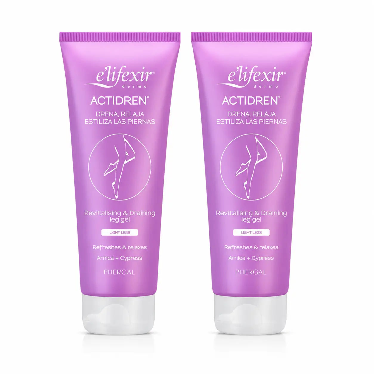 Elifexir Actidren Crema gel drenante rilassante per gambe stanche 200ml, confezione da 2