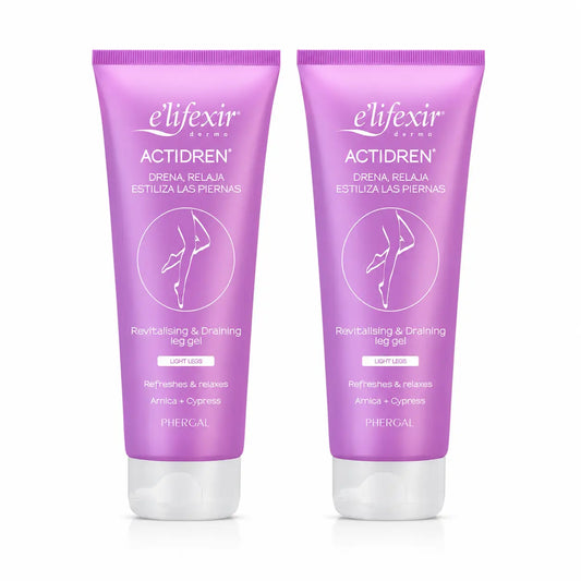Elifexir Actidren Crema gel drenante rilassante per gambe stanche 200ml, confezione da 2