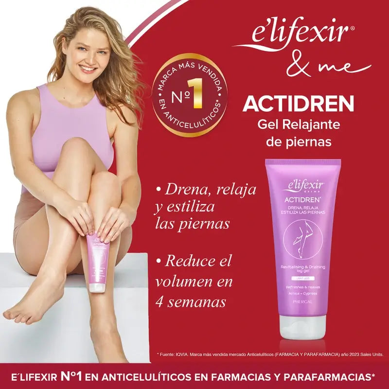 Elifexir Actidren Gel Crema Drenante Rilassante Gambe Stanche 200Ml