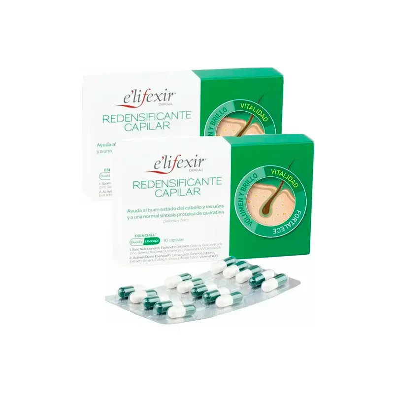Elifexir Essentialall Riduttore e Fortificante della Perdita di Capelli, Confezione 2 x 60 Capsule