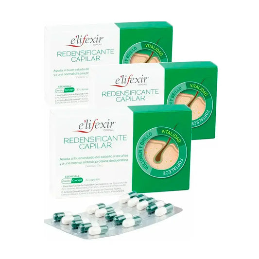 Elifexir Essentialall Riduttore e Fortificante della Perdita di Capelli, Confezione 3 x 60 Capsule