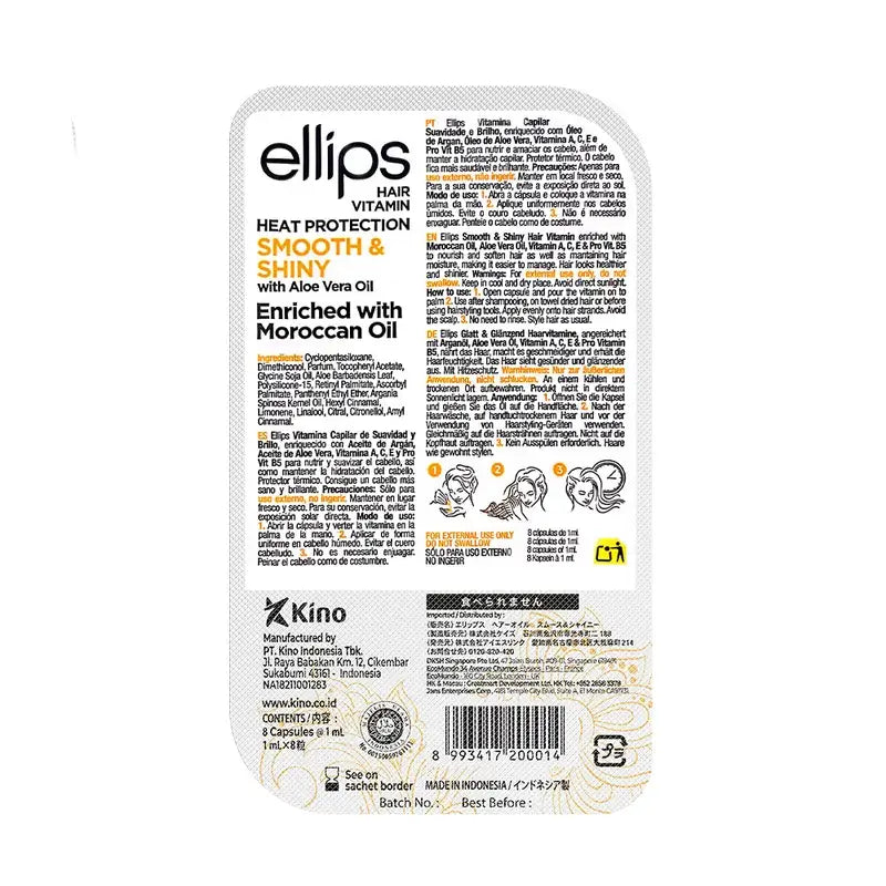 Ellips Capelli Vitamina Olio di Argan Giallo Olio di Argan Morbidezza e lucentezza , 8 capsule