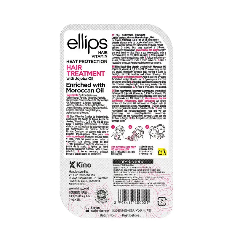 Ellips Vitamina Capelli Trattamento all'Olio di Argan Rosa , 8 capsule