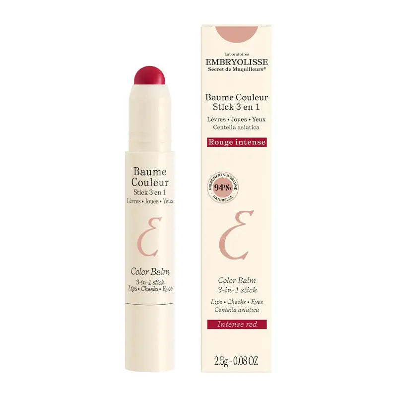 Embryolisse Baume Couleur Stick 3-En-1 Rouge Intense , 2,5 gr