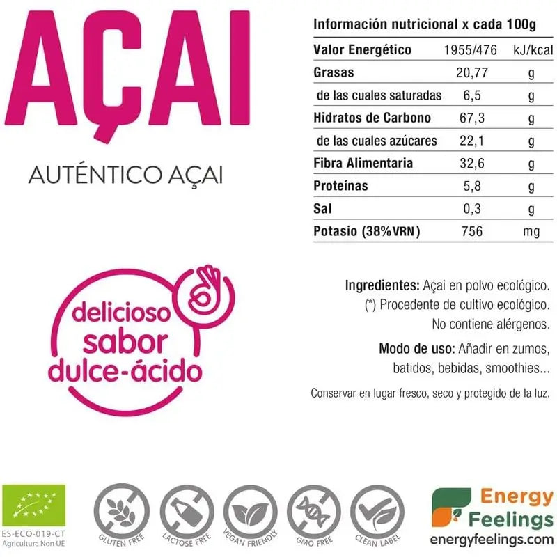 Sensazioni di energia Açai 100Gr. Eco Vegan Sg