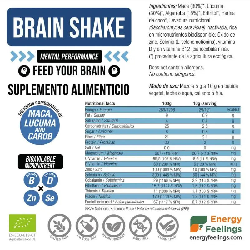Frullato di energia e sensazioni cerebrali 500 gr. Eco Vegan Sg
