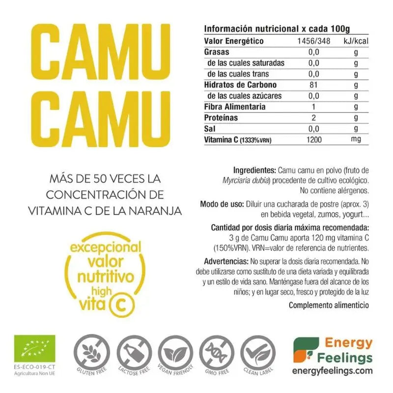 Sentimenti energetici Camu Camu 100Gr. Eco Vegan Sg