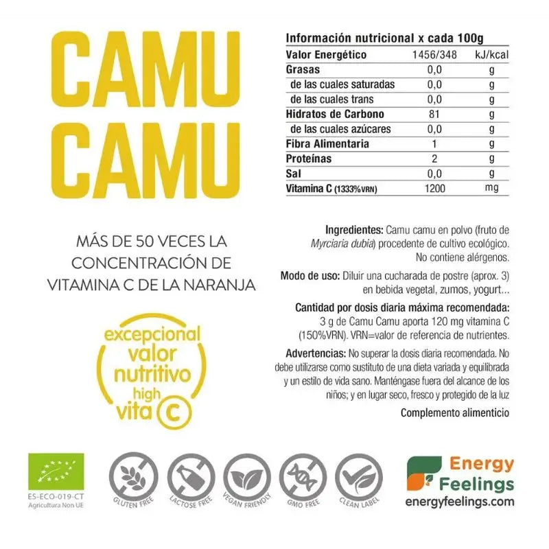 Sensazioni di energia Camu Camu 1Kg. Eco Vegan Sg