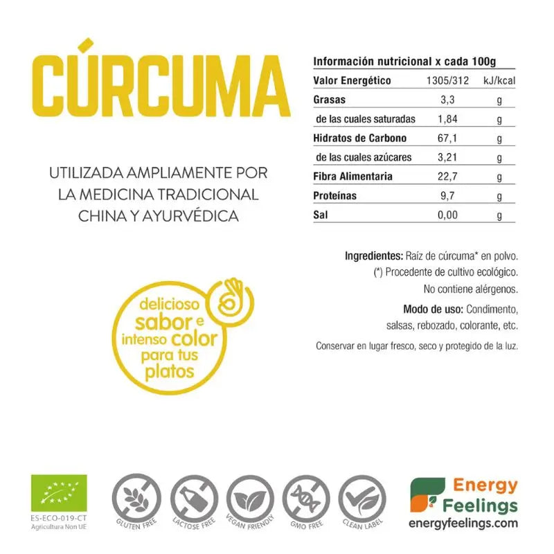 Energy Feelings Curcuma in polvere 1Kg. Eco Vegan Sg