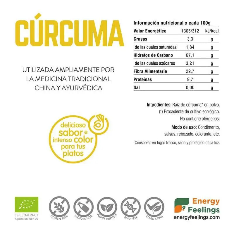 Energy Feelings Curcuma in polvere 200gr. Eco Vegan Sg