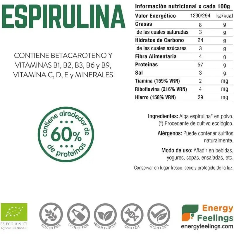 Energy Feelings Spirulina in polvere 1 kg. Eco