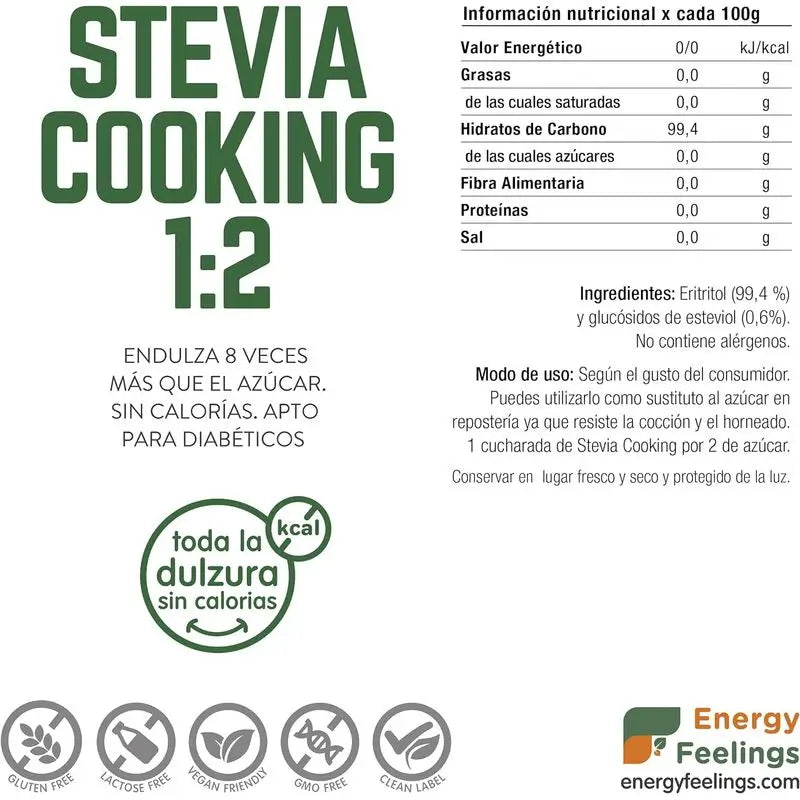 Sensazioni di energia Stevia Cooking 1:2 1Kg. Vegan Sg