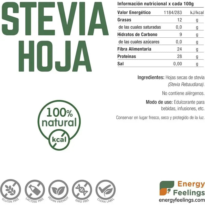 Sensazioni di energia Foglie di Stevia 1Kg. Vegan Sg