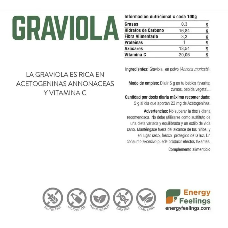 Sensazioni di energia Graviola in polvere 150 gr. Vegan Sg