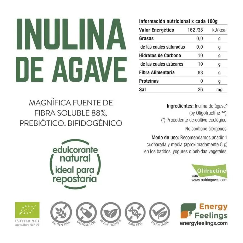 Sensazioni di energia Inulina d'agave in polvere 200 gr Eco Vegan